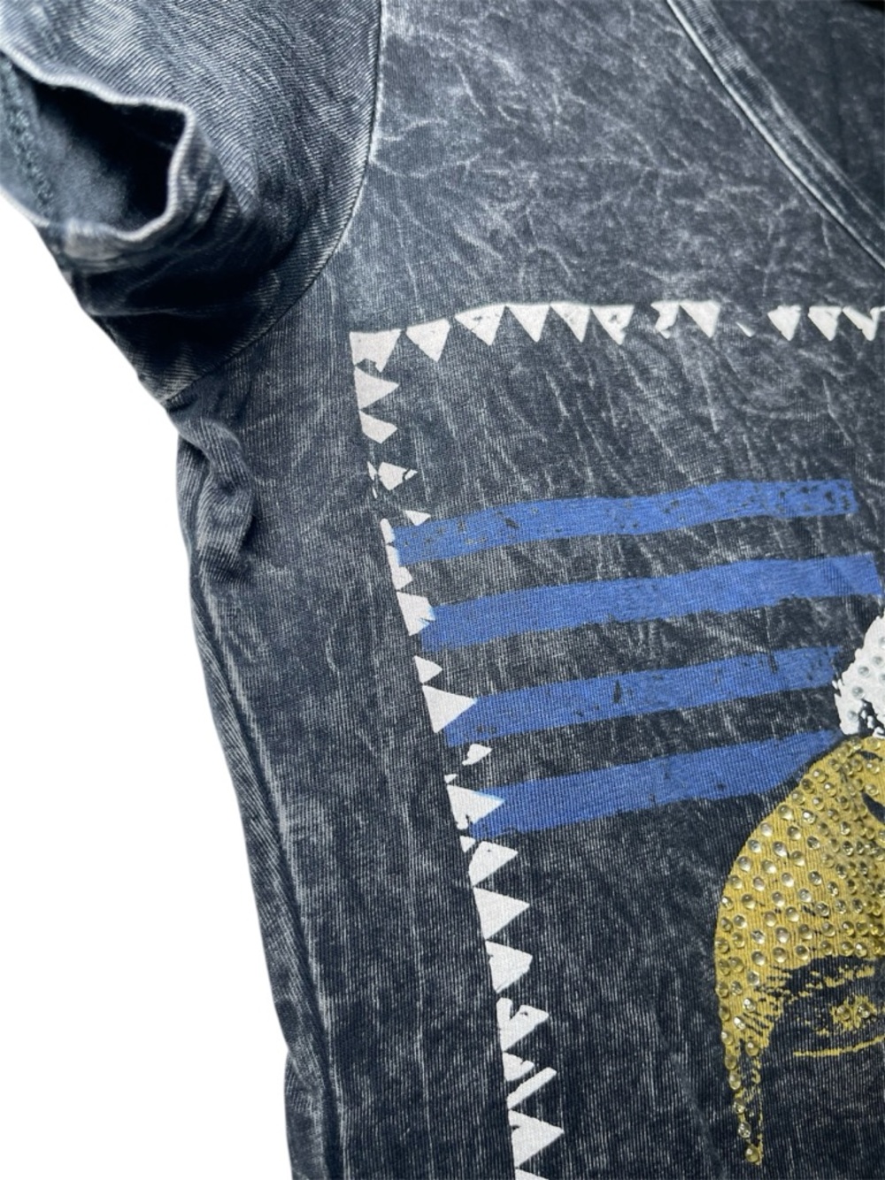 Daytrip Buckle Y2K Acid Wash Bling Freedom Eagle Graphic V-Neck Tee Size Medium - Picture 6 of 15